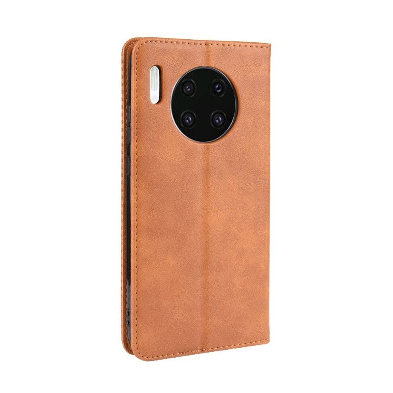 Flip Kotelot Huawei Mate 30 Czerwony Czarny Stylizowany Efekt Skóry W Stylu Vintage Etui Ochronne