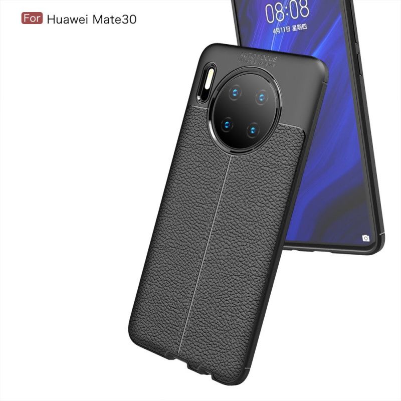 Futerały Huawei Mate 30 Czerwony Czarny Etui na Telefon Efekt Skóry Liczi