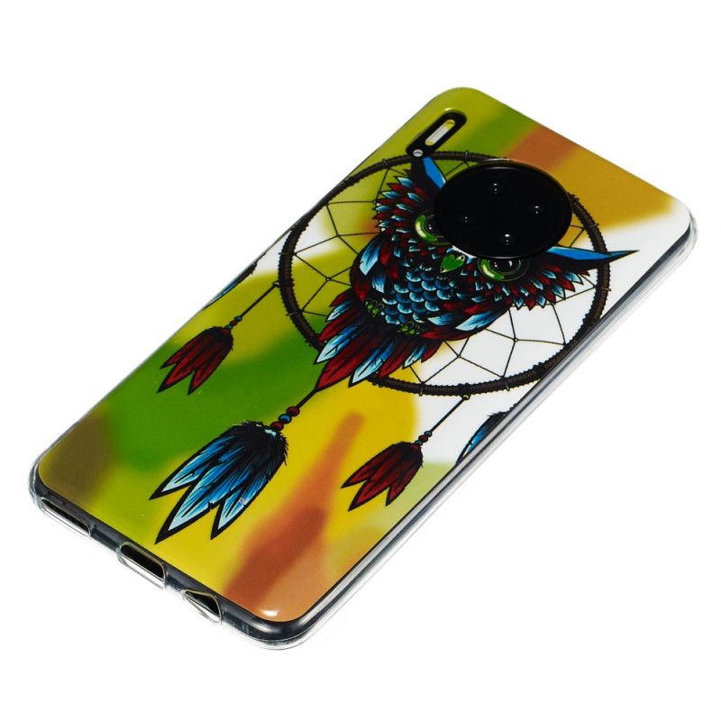 Futerały Huawei Mate 30 Etui na Telefon Fluorescencyjny Łapacz Snów Sowa