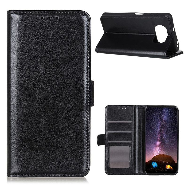 Etui Folio Xiaomi Poco X3 Biały Czarny Finezyjna Imitacja Skóry Etui Ochronne