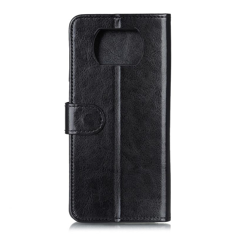 Etui Folio Xiaomi Poco X3 Biały Czarny Finezyjna Imitacja Skóry Etui Ochronne