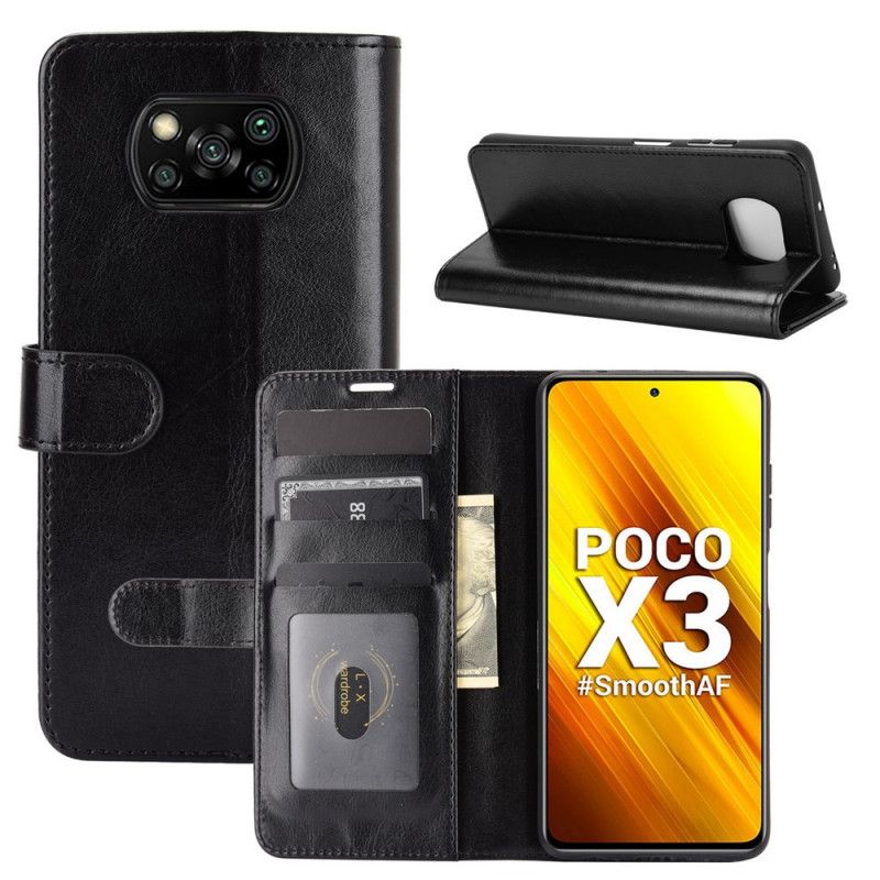 Etui Folio Xiaomi Poco X3 Biały Czarny Ultra Sztuczna Skóra Etui Ochronne