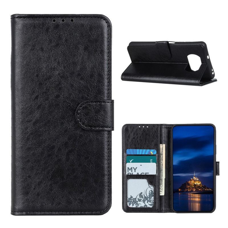 Etui Folio Xiaomi Poco X3 Czerwony Czarny Biznesowy Styl Skóry Etui Ochronne