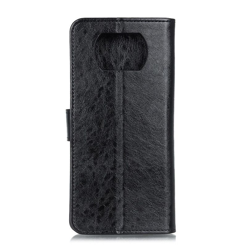 Etui Folio Xiaomi Poco X3 Czerwony Czarny Biznesowy Styl Skóry Etui Ochronne