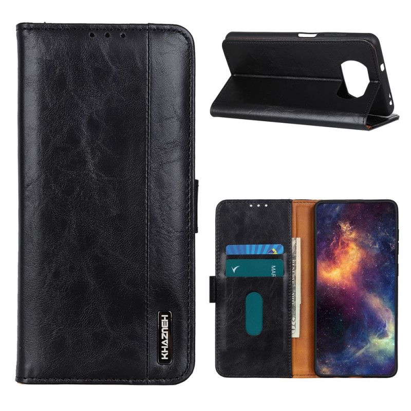 Etui Folio Xiaomi Poco X3 Czerwony Czarny Elegancja Skórzana Khazneh Etui Ochronne