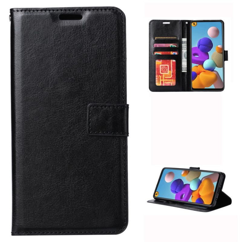 Etui Folio Xiaomi Poco X3 Czerwony Czarny Vintage Błyszcząca Sztuczna Skóra