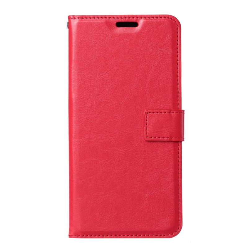 Etui Folio Xiaomi Poco X3 Czerwony Czarny Vintage Błyszcząca Sztuczna Skóra