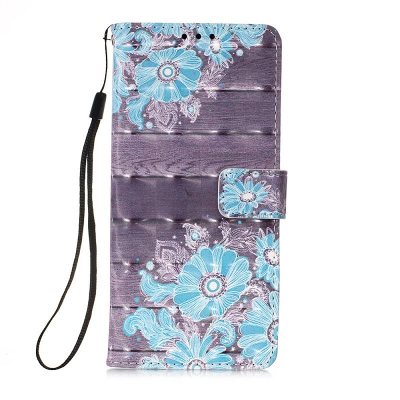 Etui Folio Xiaomi Poco X3 Niebieskie Kwiaty Etui Ochronne