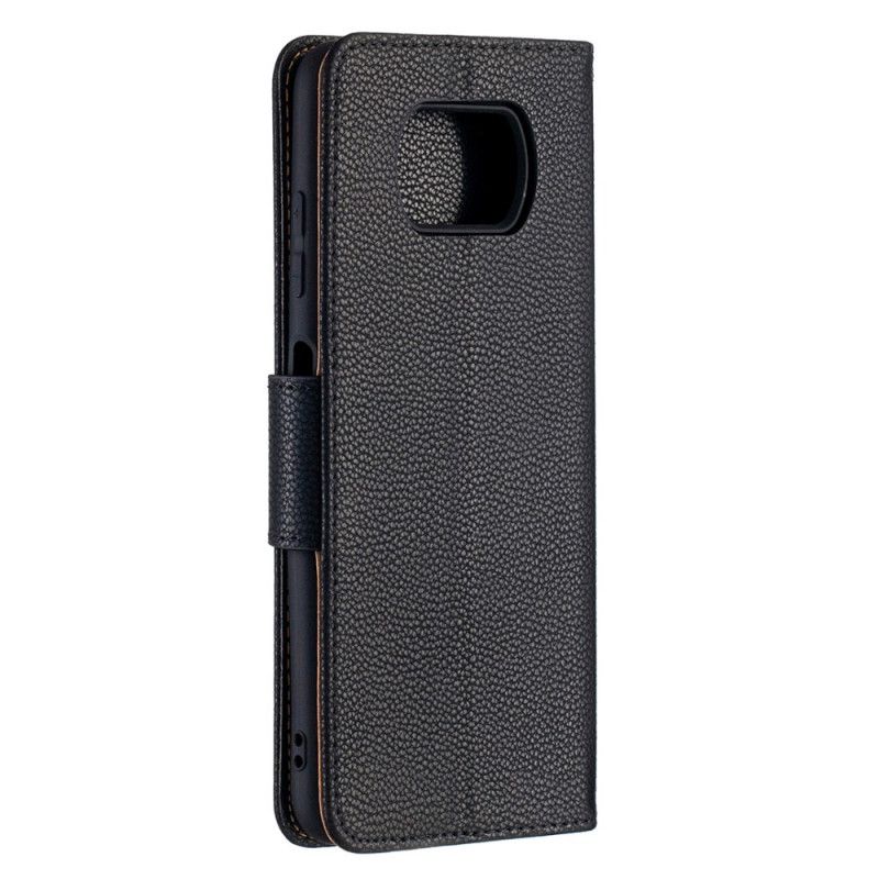 Etui Folio Xiaomi Poco X3 Szary Czarny Liczi Ukośna Klapa Etui Ochronne