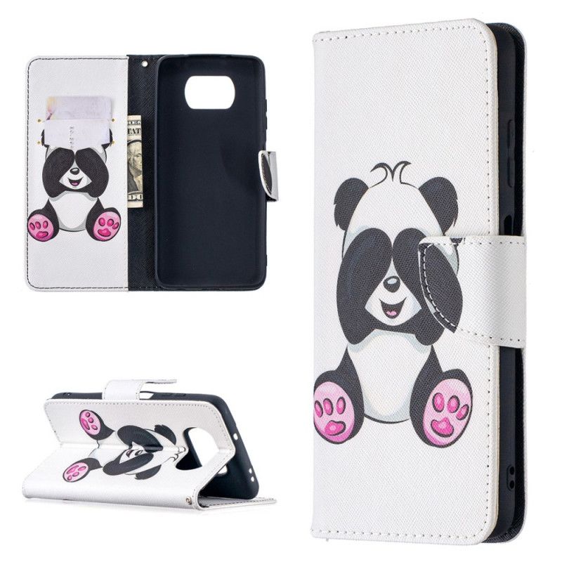 Etui Folio Xiaomi Poco X3 Zabawna Panda Etui Ochronne