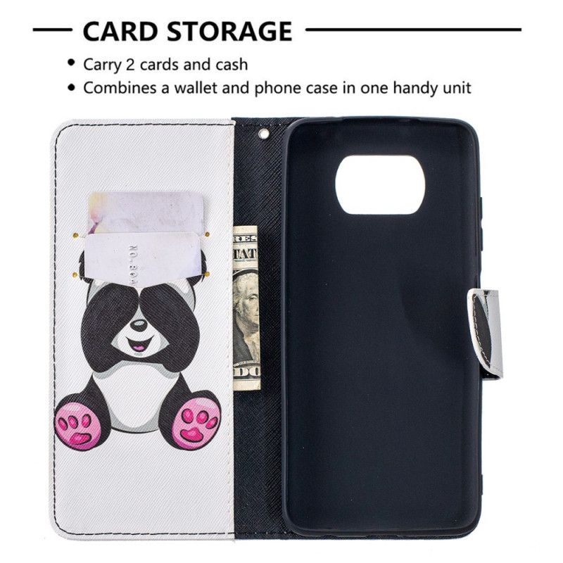 Etui Folio Xiaomi Poco X3 Zabawna Panda Etui Ochronne