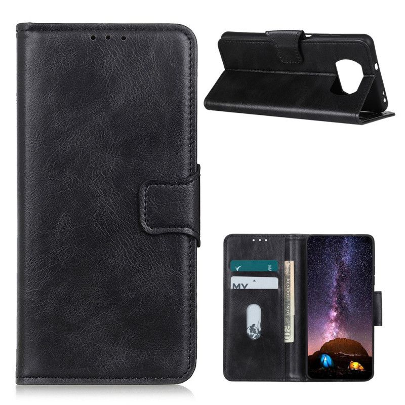 Etui Folio Xiaomi Poco X3 Zielony Czarny Zapięcie Dwustronne Z Efektem Skóry Etui Ochronne