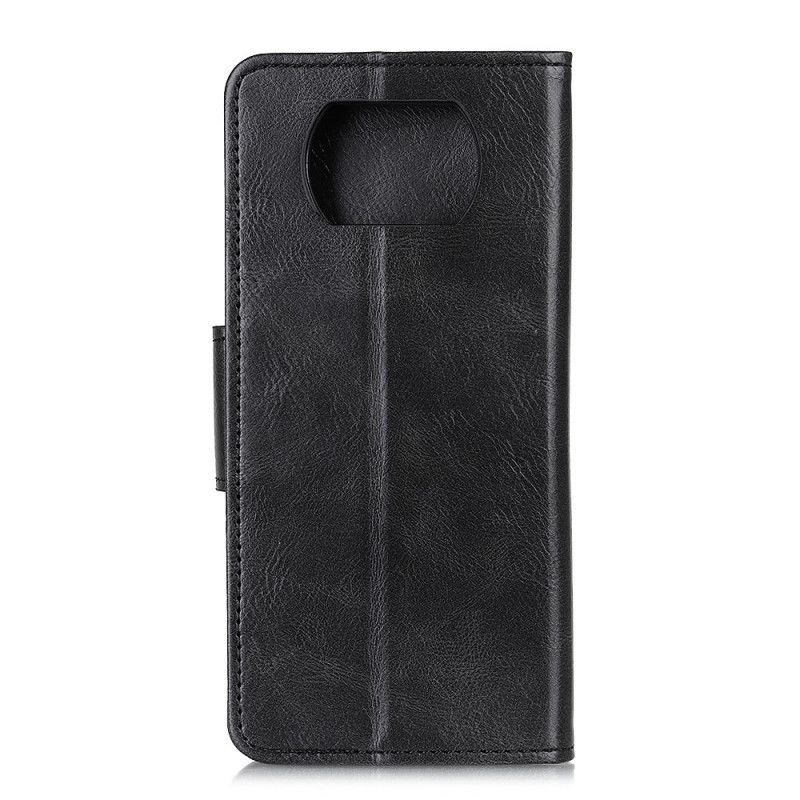 Etui Folio Xiaomi Poco X3 Zielony Czarny Zapięcie Dwustronne Z Efektem Skóry Etui Ochronne