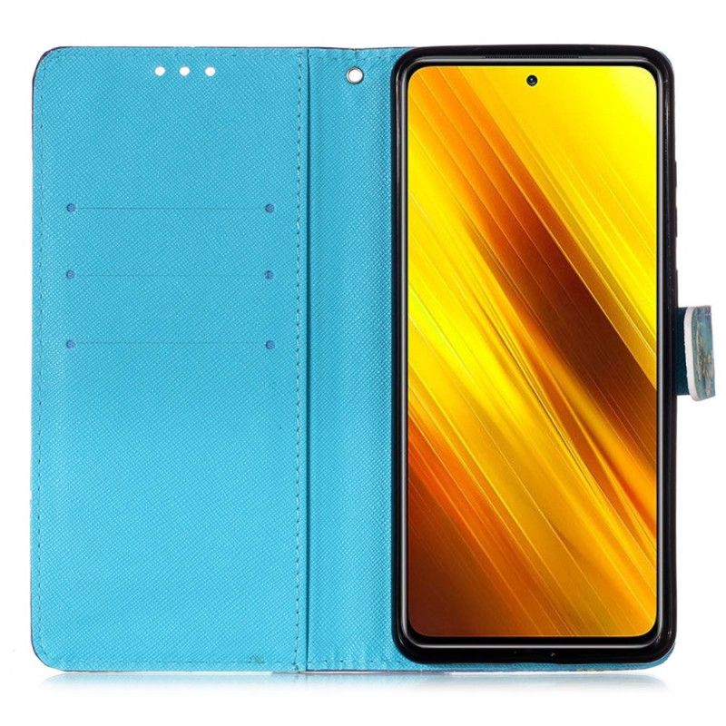 Etui Folio Xiaomi Poco X3 Złote Motyle