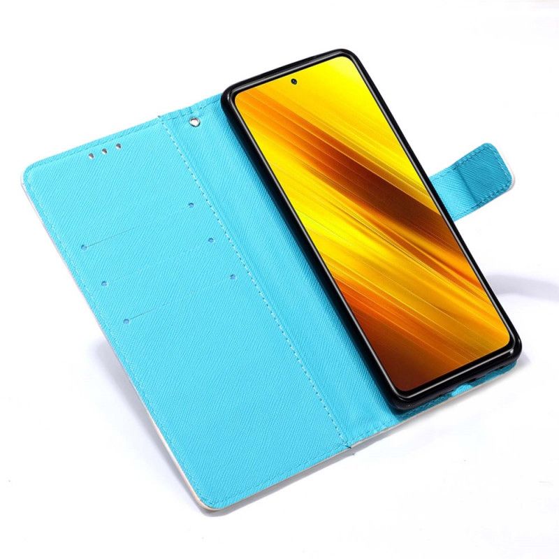 Etui Folio Xiaomi Poco X3 Złote Motyle