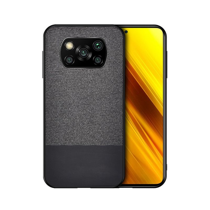 Etui Xiaomi Poco X3 Szary Czarny Zgryz Ze Sztucznej Skóry