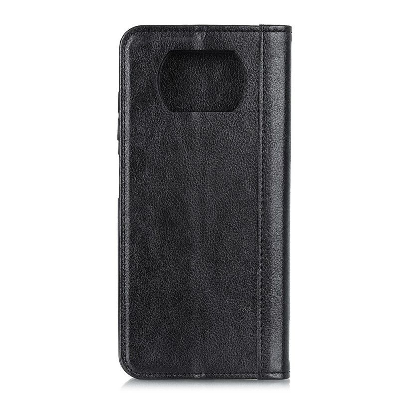 Flip Kotelot Xiaomi Poco X3 Zielony Czarny Elegancka Dwoina Z Liczi