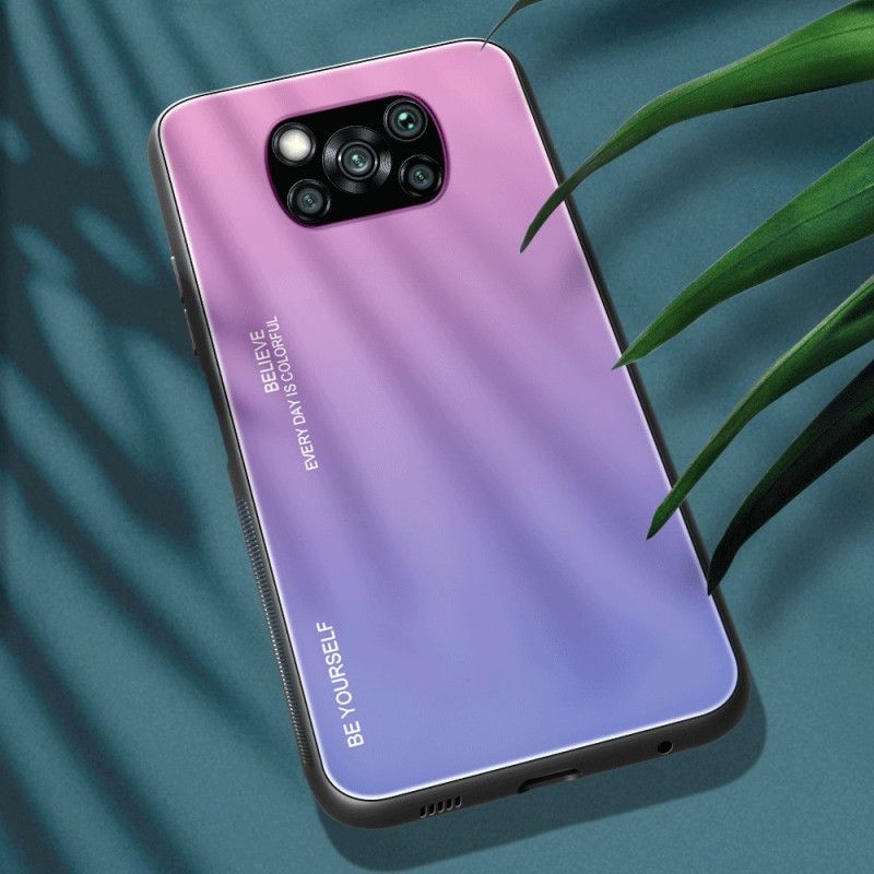 Futerały Xiaomi Poco X3 Magenta Czerwony Etui na Telefon Bądź Sobą Ze Szkła Hartowanego