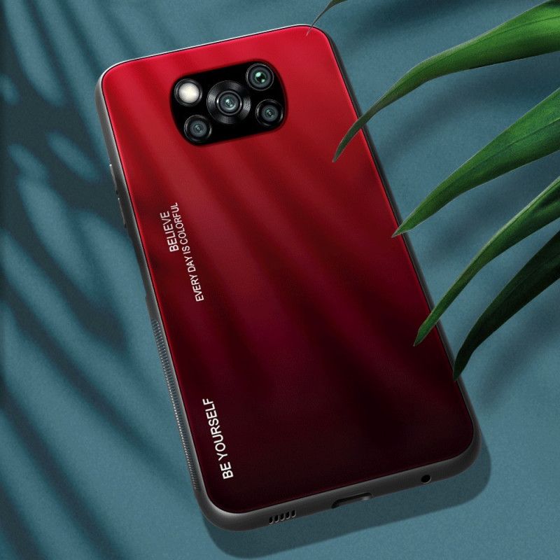 Futerały Xiaomi Poco X3 Magenta Czerwony Etui na Telefon Bądź Sobą Ze Szkła Hartowanego