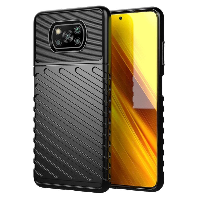 Futerały Xiaomi Poco X3 Zielony Czarny Etui na Telefon Seria Grzmotów