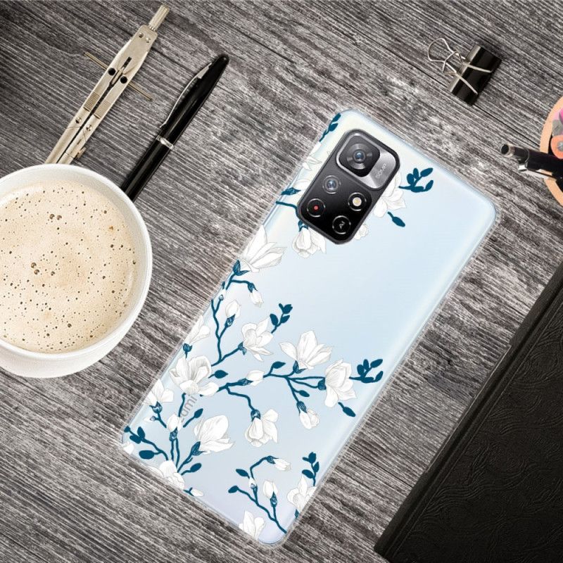 Etui Do Xiaomi Redmi Note 11 / Poco M4 Pro 5g Białe Kwiaty