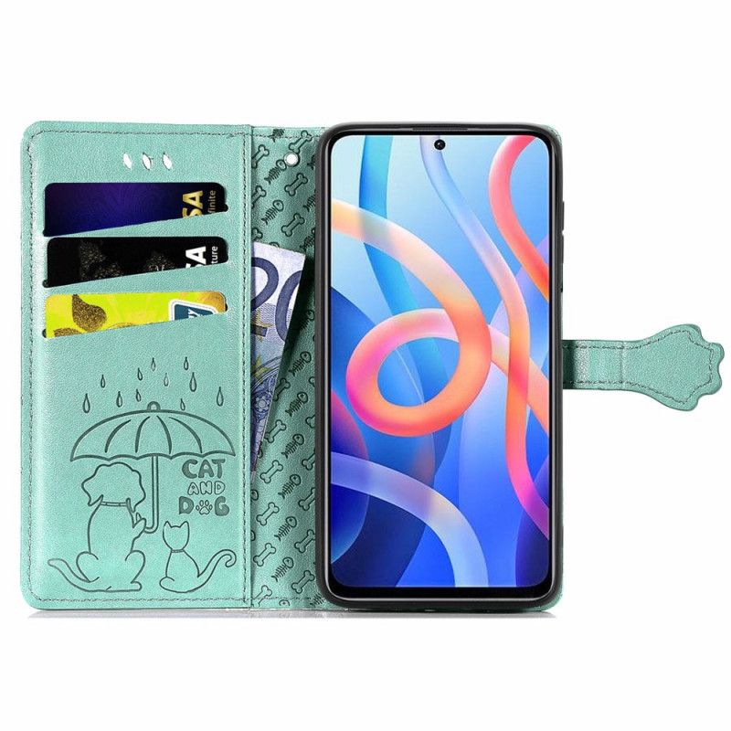 Etui Folio Do Xiaomi Redmi Note 11 / Poco M4 Pro 5g Animowane Zwierzęta