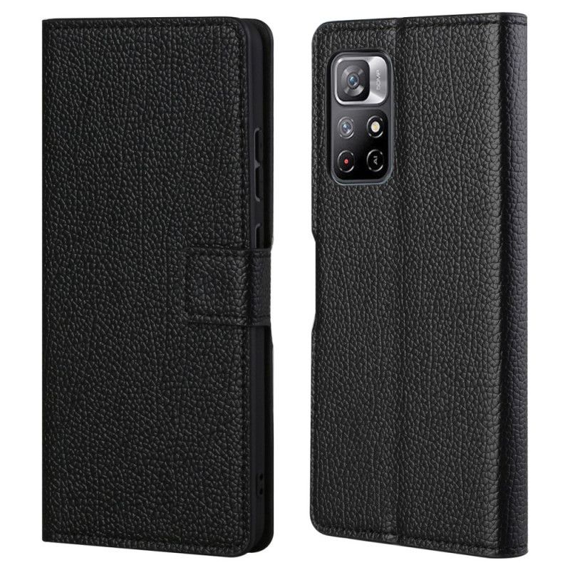 Etui Folio Do Xiaomi Redmi Note 11 / Poco M4 Pro 5g Liczi Efekt Skóry Zbożowej