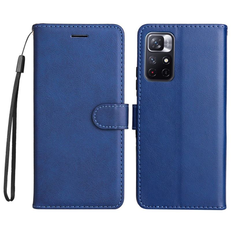 Etui Folio Do Xiaomi Redmi Note 11 / Poco M4 Pro 5g Matowy Skórzany Pasek Z Efektem