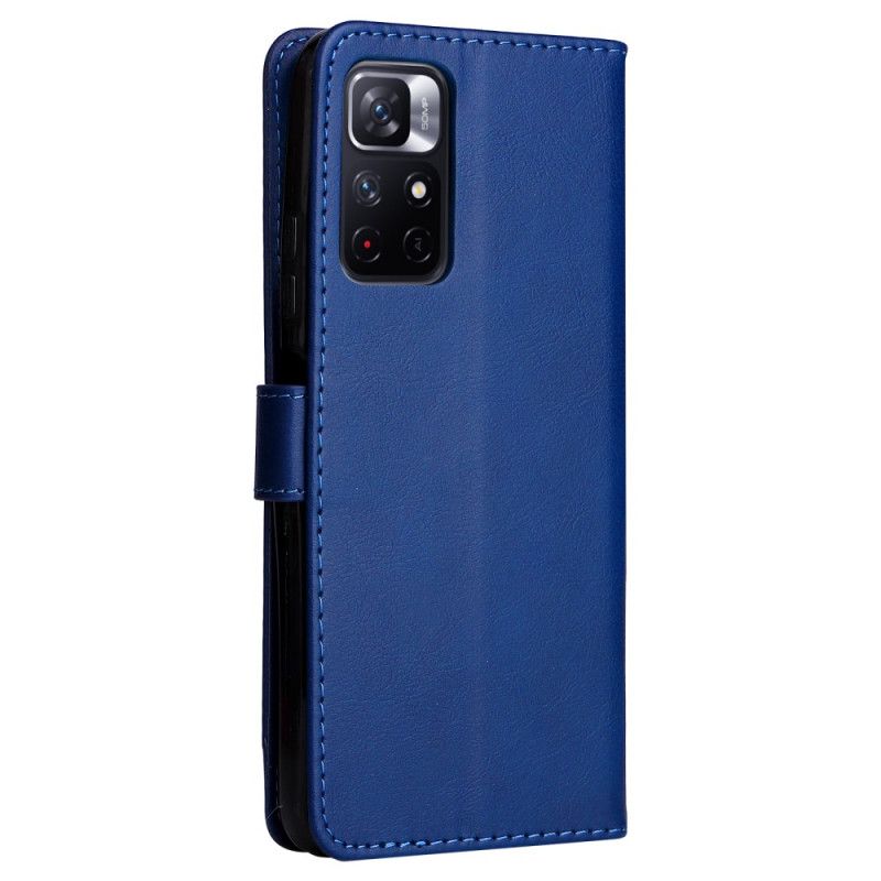 Etui Folio Do Xiaomi Redmi Note 11 / Poco M4 Pro 5g Matowy Skórzany Pasek Z Efektem