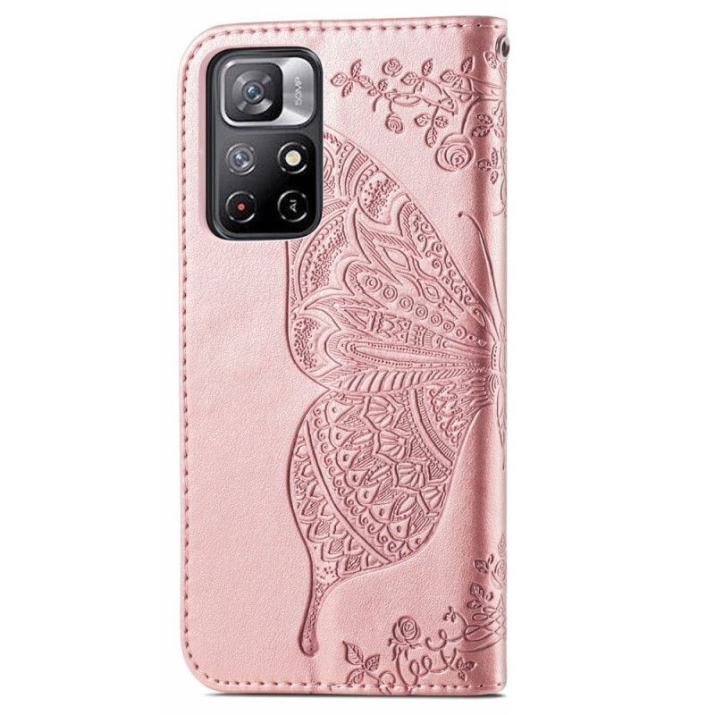 Etui Folio Do Xiaomi Redmi Note 11 / Poco M4 Pro 5g Pół Motyli