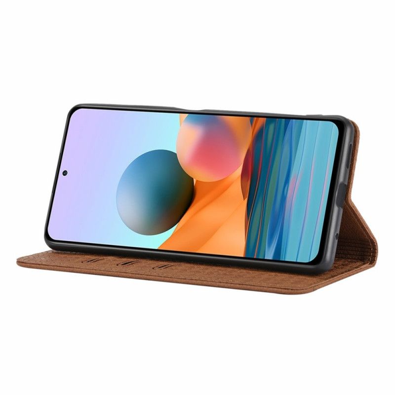 Etui Folio Do Xiaomi Redmi Note 11 / Poco M4 Pro 5g Style Tkany Skórzany Pasek