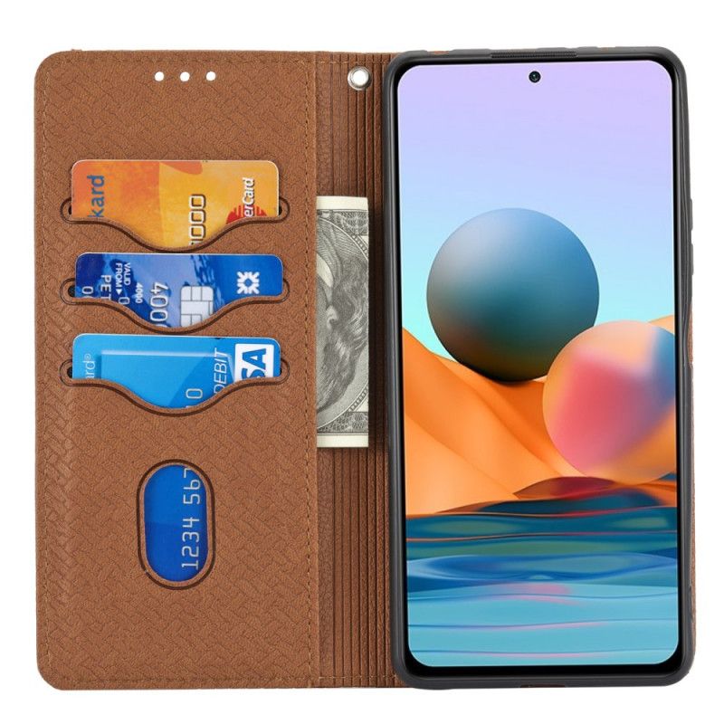 Etui Folio Do Xiaomi Redmi Note 11 / Poco M4 Pro 5g Style Tkany Skórzany Pasek