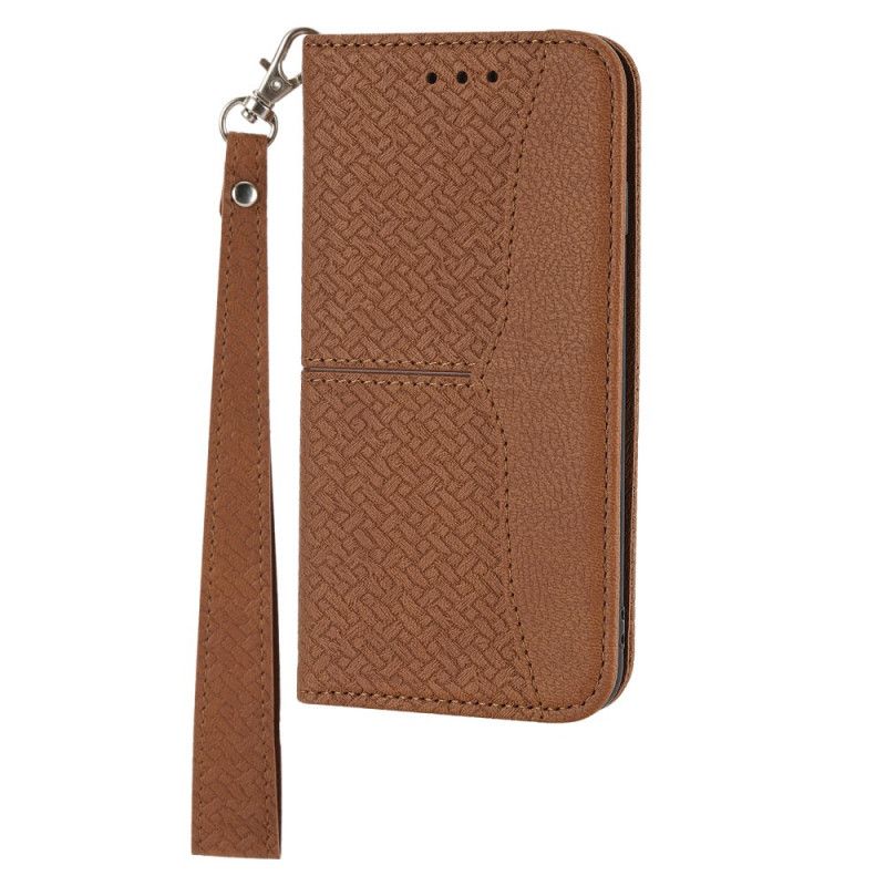 Etui Folio Do Xiaomi Redmi Note 11 / Poco M4 Pro 5g Style Tkany Skórzany Pasek