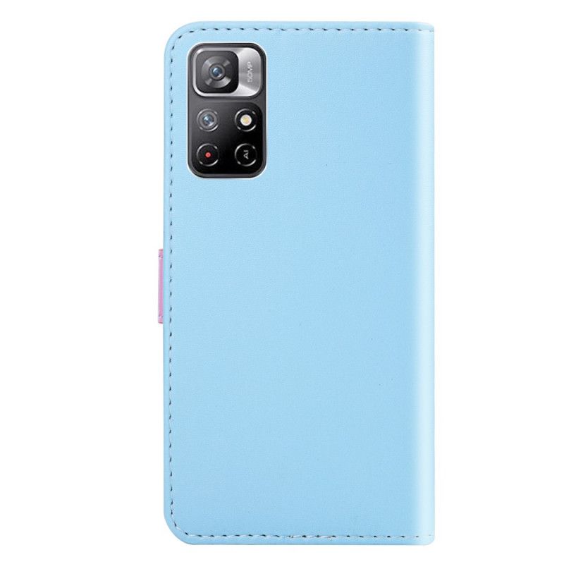 Etui Folio Do Xiaomi Redmi Note 11 / Poco M4 Pro 5g Trójkolorowy Efekt Skóry