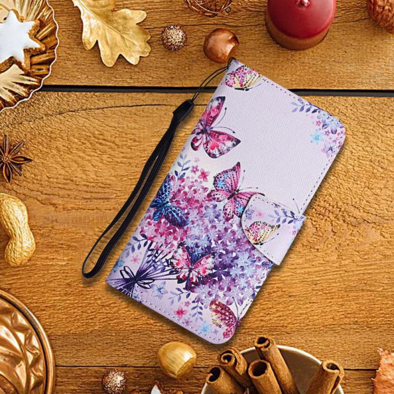 Etui Folio Xiaomi Redmi Note 11 / Poco M4 Pro 5g Bukiet Kwiatów I Motyli Etui Ochronne