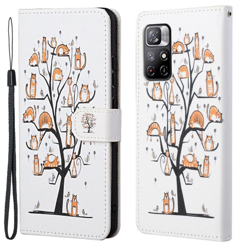 Etui Folio Xiaomi Redmi Note 11 / Poco M4 Pro 5g Funky Cats Strappy