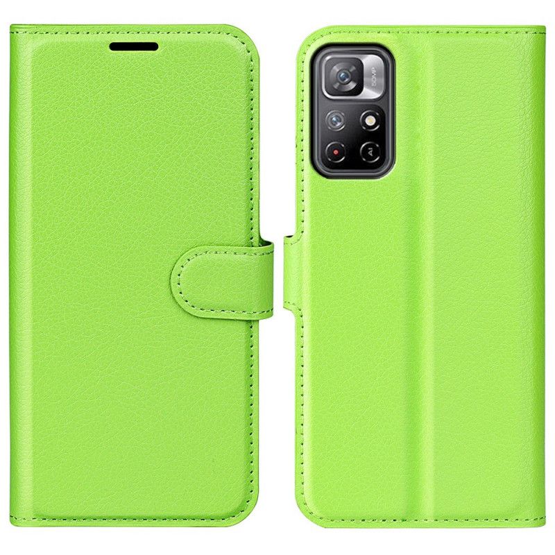 Etui Folio Xiaomi Redmi Note 11 / Poco M4 Pro 5g Klasyczny Efekt Skóry Liczi Etui Ochronne