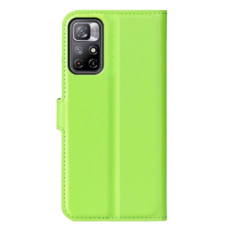 Etui Folio Xiaomi Redmi Note 11 / Poco M4 Pro 5g Klasyczny Efekt Skóry Liczi Etui Ochronne