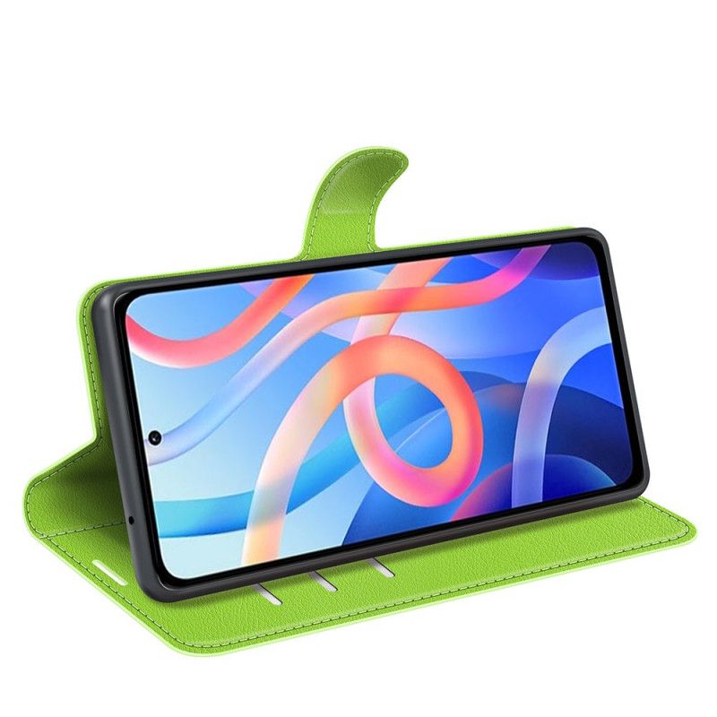 Etui Folio Xiaomi Redmi Note 11 / Poco M4 Pro 5g Klasyczny Efekt Skóry Liczi Etui Ochronne