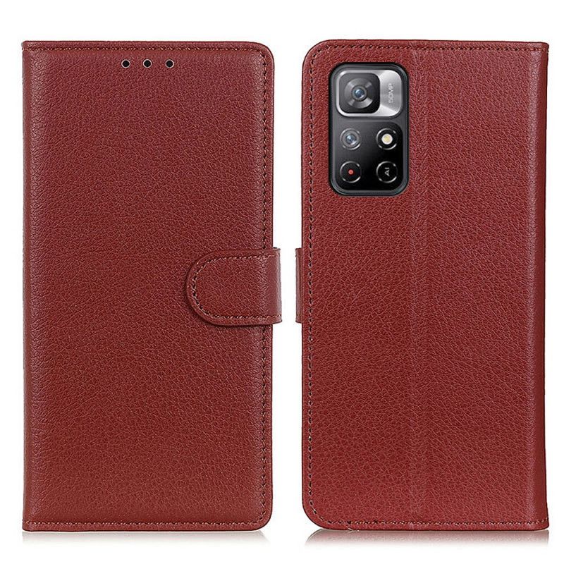 Etui Folio Xiaomi Redmi Note 11 / Poco M4 Pro 5g Premium Liczi Efekt Skóry