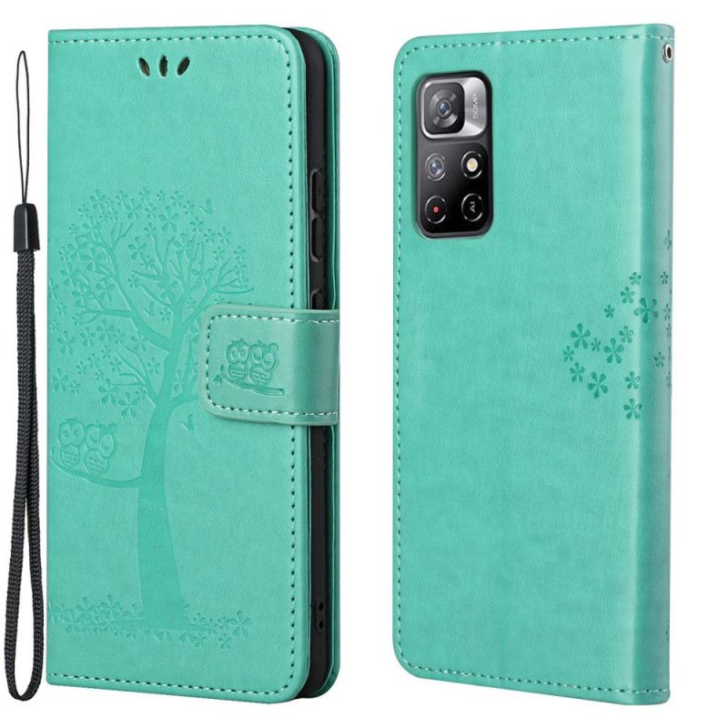 Etui Folio Xiaomi Redmi Note 11 / Poco M4 Pro 5g Stringi Drzewo I Sowy Etui Ochronne