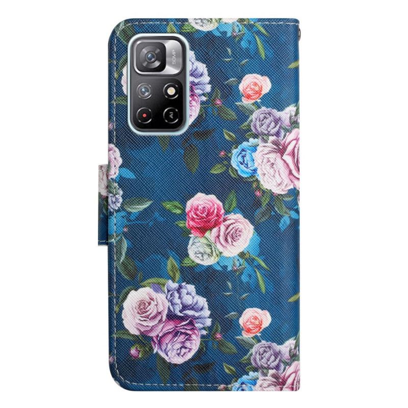 Etui Folio Xiaomi Redmi Note 11 / Poco M4 Pro 5g Wolności Królewskie Kwiaty Etui Ochronne