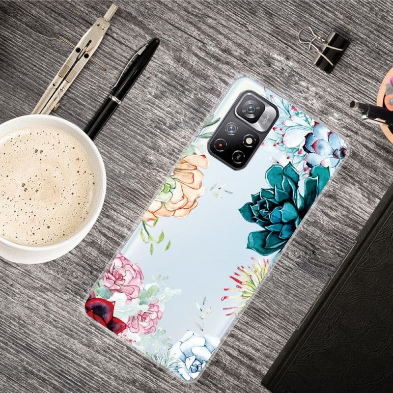 Etui Xiaomi Redmi Note 11 / Poco M4 Pro 5g Akwarela Kwiaty