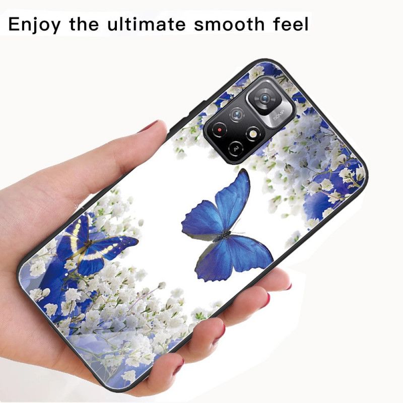 Etui Xiaomi Redmi Note 11 / Poco M4 Pro 5g Motyle Ze Szkła Hartowanego