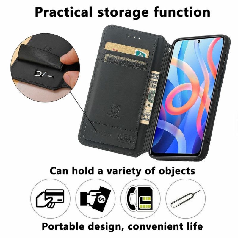 Flip Kotelot Xiaomi Redmi Note 11 / Poco M4 Pro 5g Projekt Rfid Caseneo Etui Ochronne