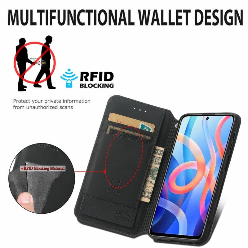 Flip Kotelot Xiaomi Redmi Note 11 / Poco M4 Pro 5g Projekt Rfid Caseneo Etui Ochronne