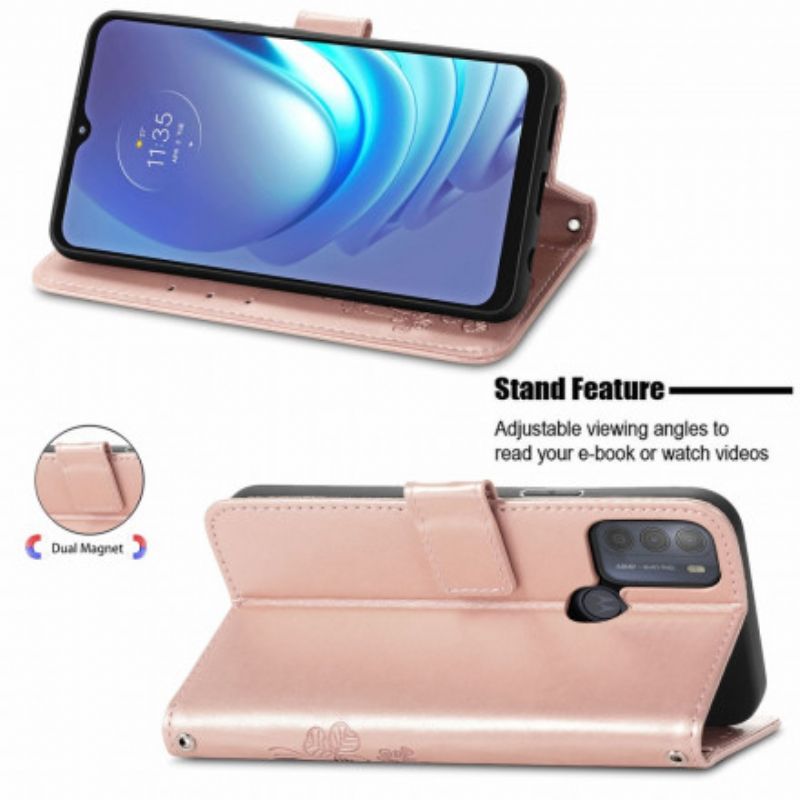 Etui Folio Moto G50 Azjatyckie Kwiaty Etui Ochronne