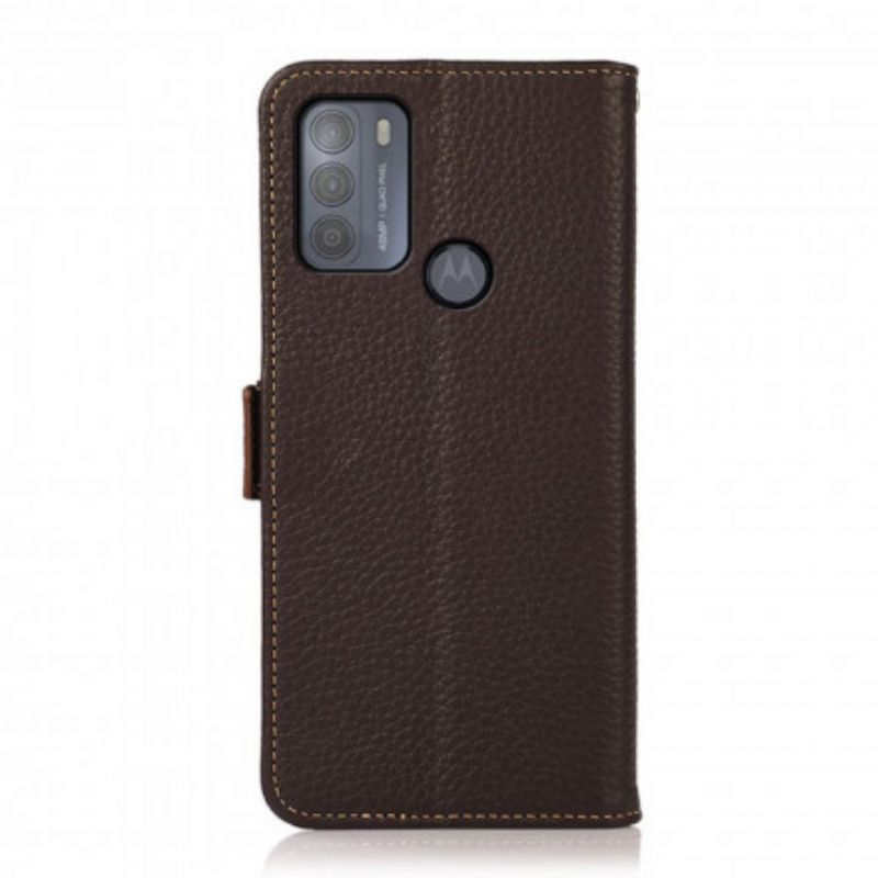 Etui Folio Moto G50 Lychee Leather Khazneh Rfid