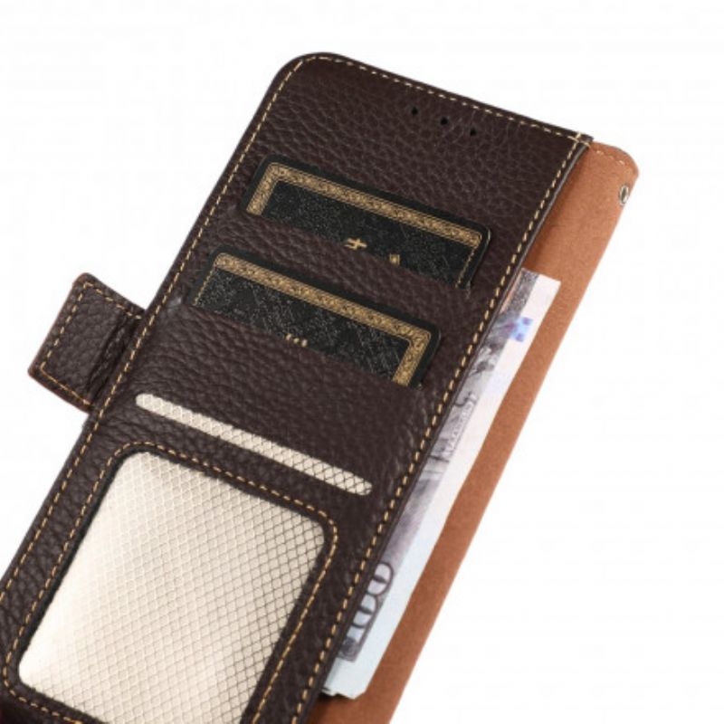 Etui Folio Moto G50 Lychee Leather Khazneh Rfid