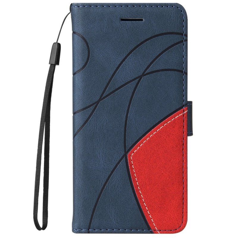 Etui Folio do Samsung Galaxy M52 5G z Łańcuch Linia Tuszu Do Smyczy